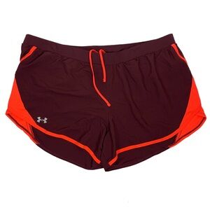 NWT Under Armour Women XXL Fly By 2 Running Shorts Loose Fit Heat Gear Lined
